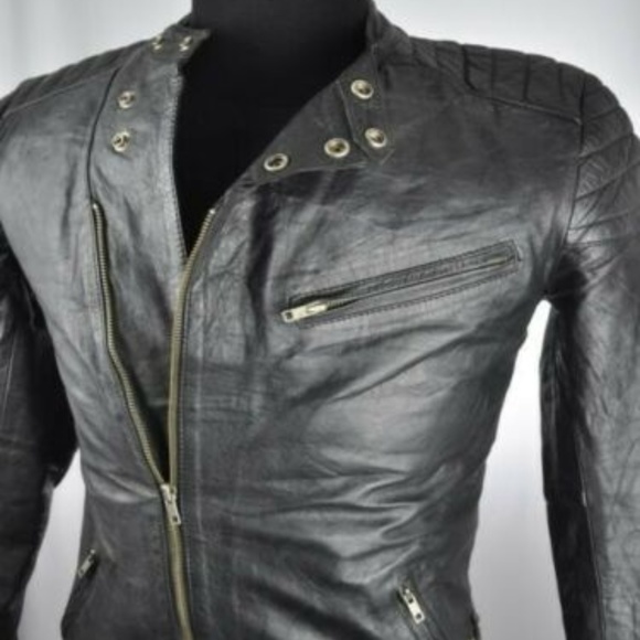 VINTAGE German Other - VINTAGE German Black Leather Motorcycle Jacket